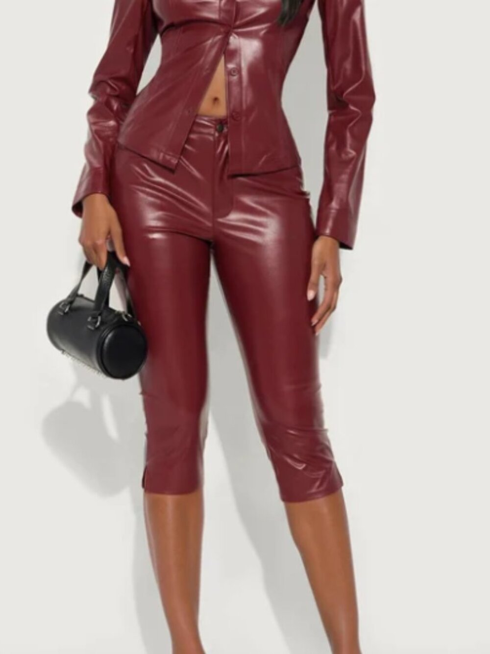 Yara Faux Leather Capri Pants